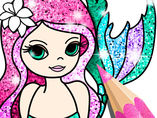 Glitter Mermaid Coloring Book